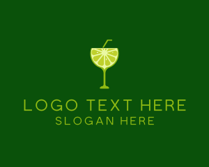 Cocktail Lime Slice Logo