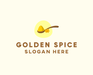 Turmeric - Turmeric Powder Spoon logo design