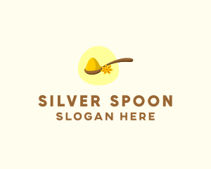 Turmeric Powder Spoon logo design