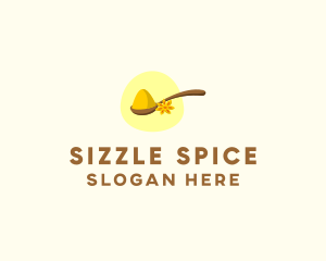 Turmeric Powder Spoon logo design