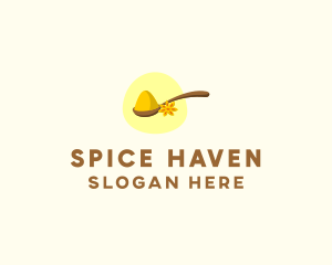 Turmeric Powder Spoon logo design