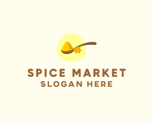 Turmeric Powder Spoon logo design