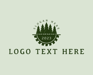 Trees - Carpenter Saw Lumberjack logo design
