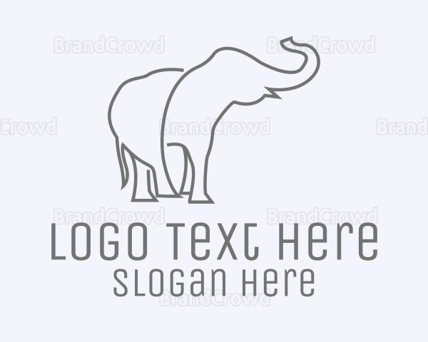Gray Minimalist Elephant Logo