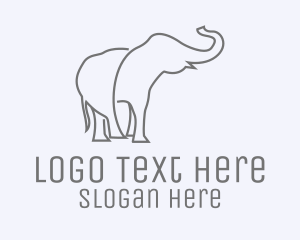 Monoline - Gray Minimalist Elephant logo design