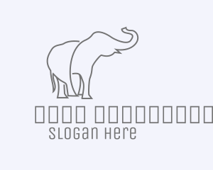 Gray Minimalist Elephant  Logo