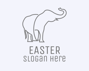 Gray Minimalist Elephant  Logo