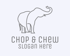 Gray Minimalist Elephant  Logo