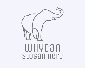 Gray Minimalist Elephant  Logo