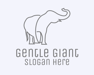 Elephant - Gray Minimalist Elephant logo design