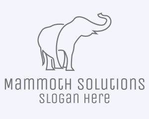 Mammoth - Gray Minimalist Elephant logo design