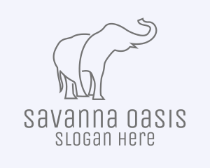 Savanna - Gray Minimalist Elephant logo design
