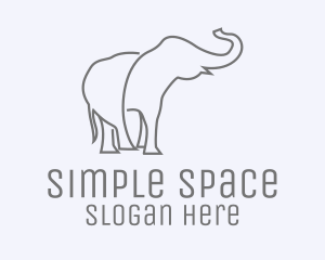 Minimalist - Gray Minimalist Elephant logo design