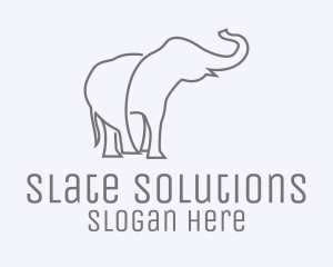 Grey - Gray Minimalist Elephant logo design