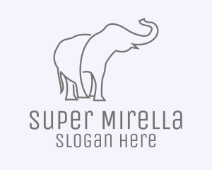 Zoo - Gray Minimalist Elephant logo design