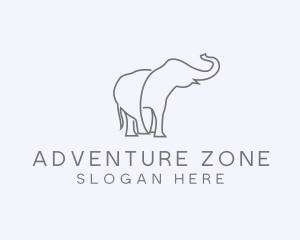 Gray Minimalist Elephant  logo design