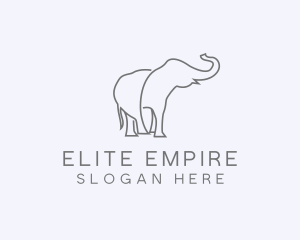 Gray Minimalist Elephant  logo design