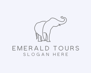 Gray Minimalist Elephant  logo design