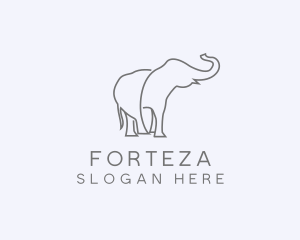 Gray Minimalist Elephant  logo design