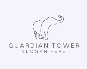 Gray Minimalist Elephant  logo design