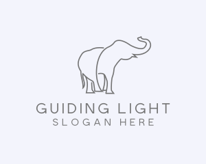 Gray Minimalist Elephant  logo design