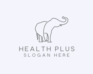 Gray Minimalist Elephant  logo design