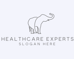 Gray Minimalist Elephant  logo design