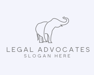 Gray Minimalist Elephant  logo design