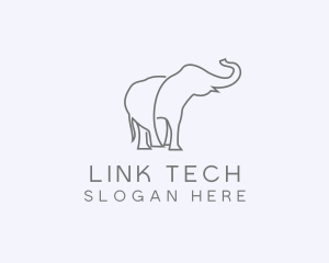 Gray Minimalist Elephant  logo design