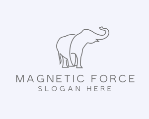 Gray Minimalist Elephant  logo design