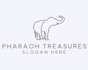 Gray Minimalist Elephant  logo design