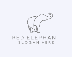 Gray Minimalist Elephant  logo design