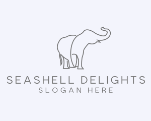 Gray Minimalist Elephant  logo design