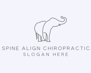 Gray Minimalist Elephant  logo design