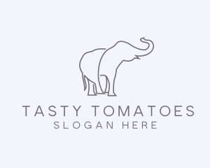 Gray Minimalist Elephant  logo design