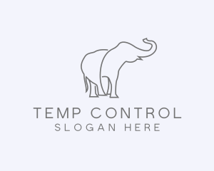 Gray Minimalist Elephant  logo design