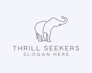 Gray Minimalist Elephant  logo design