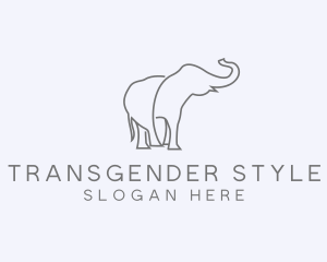 Gray Minimalist Elephant  logo design