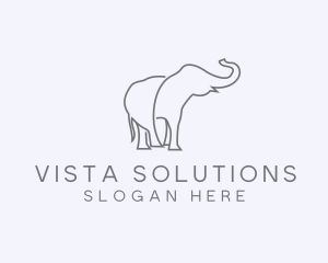 Gray Minimalist Elephant  logo design