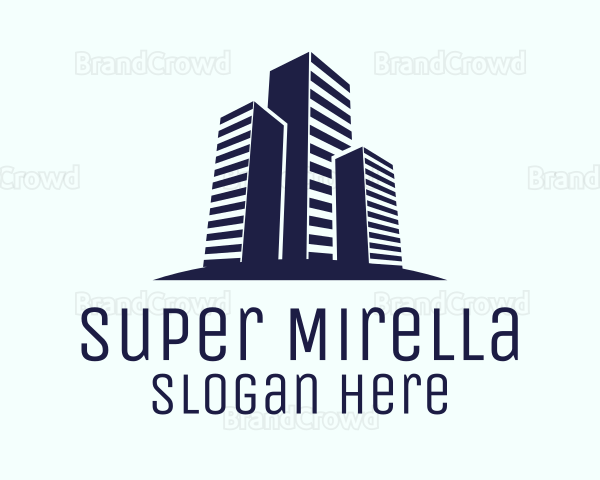 Blue Real Estate City Logo