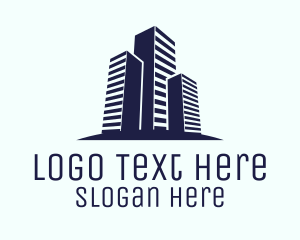 Buildings - Blue Real Estate City logo design