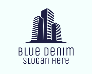 Blue Real Estate City logo design