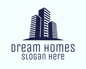 Real Estate - Blue Real Estate City logo design