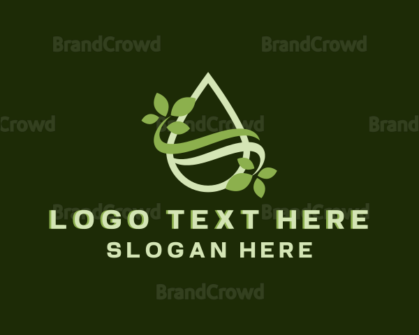 Organic Leaf Droplet Logo