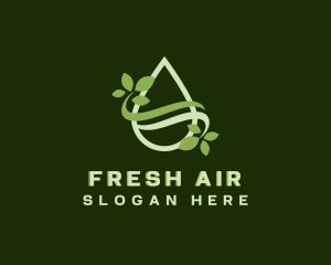 Organic Leaf Droplet logo design