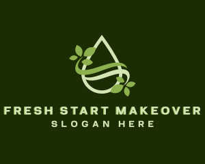 Organic Leaf Droplet logo design