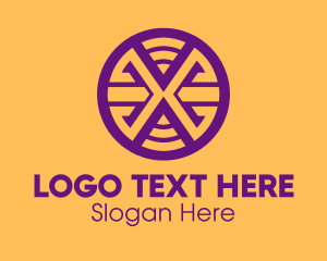 Letter X - Purple Letter X Circle logo design
