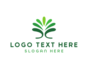 Eco - Natural Fountain Plant logo design