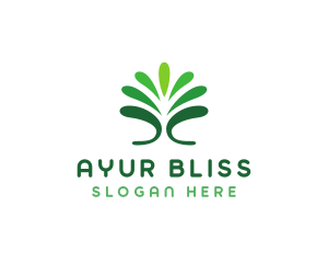 Ayurveda - Natural Fountain Plant logo design