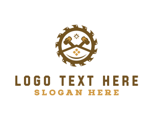 Roofing - Woodworking Carpentry Construction logo design
